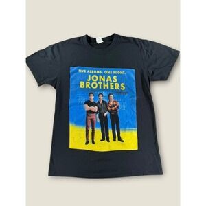 Jonas Brothers Five Albums One Night 2023 Tour Graphic T-Shirt Black Small